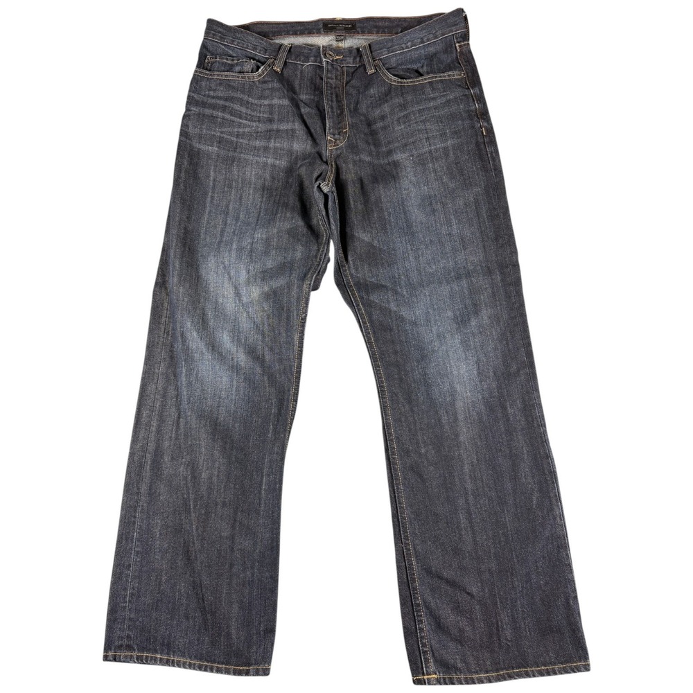 Banana Republic Jeans Men's 35x30 Dark Blue Straight Leg Faded Durable Baggy Y2K